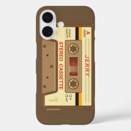 Funda iPhone 16 Cinta de cassette retro personalizado