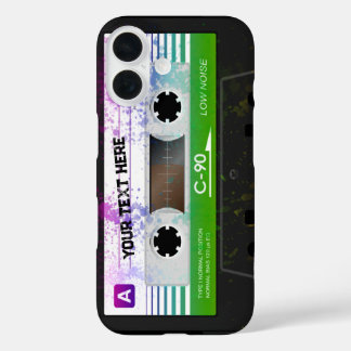 Funda iPhone 16 Cinta divertida de audio retro compacto