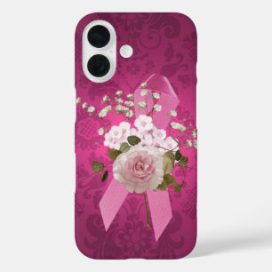 Funda iPhone 16 Cinta rosa en damasco magenta