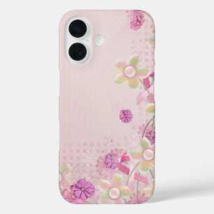 Funda iPhone 16 Cinta rosa y flores
