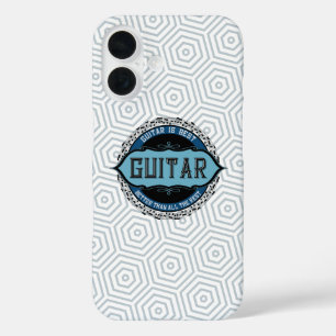 Funda iPhone 16 Círculo de notas de música de guitarra