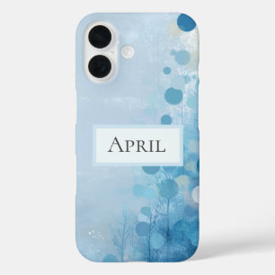 Funda iPhone 16 Círculos Azules y Árboles