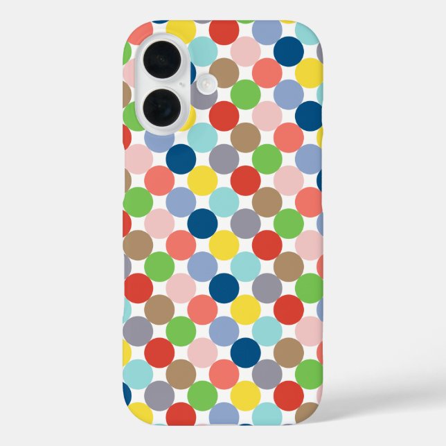 Funda iPhone 16 círculos coloridos de color pastel... (Reverso )