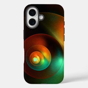 Funda iPhone 16 Círculos coloridos Patrón de arte abstracto modern