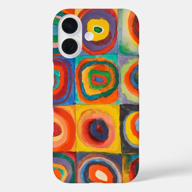 Funda iPhone 16 Círculos de plazas de Kandinsky (Reverso )