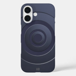 Funda iPhone 16 Círculos geométricos azul moderno con cualquier in