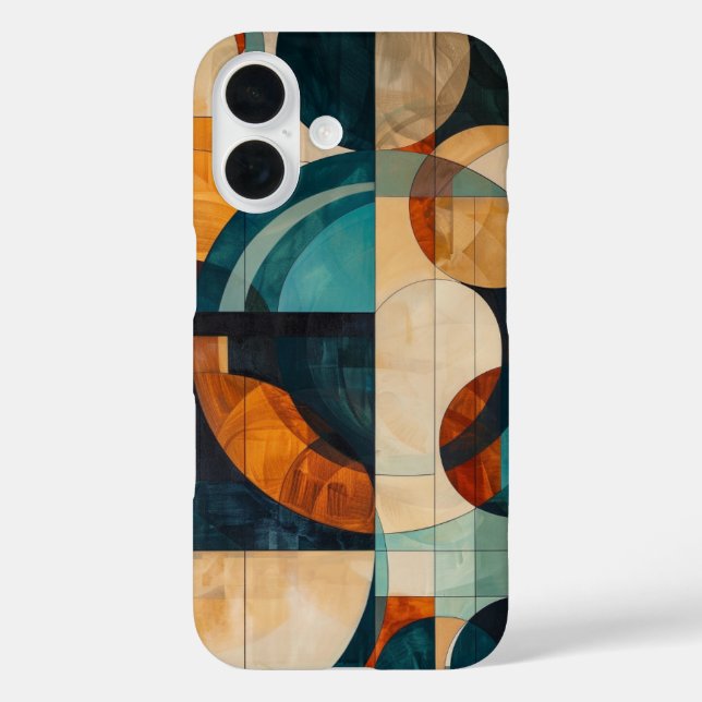 Funda iPhone 16 Círculos interrelacionados (Reverso )