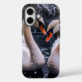 Funda iPhone 16 Cisnes románticos en un país maravillosamente inve