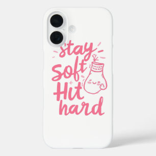 Funda iPhone 16 Cita de boxeo feminista Mantén suave Golpea duro