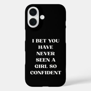 Funda iPhone 16 Cita de chica segura en negro, feminista