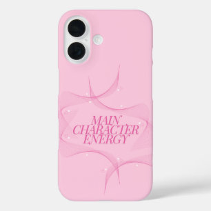 Funda iPhone 16 Cita de energía rosa del personaje principal