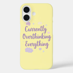 Funda iPhone 16 Cita Divertida Ansiedad Sobrepensamiento Pastel