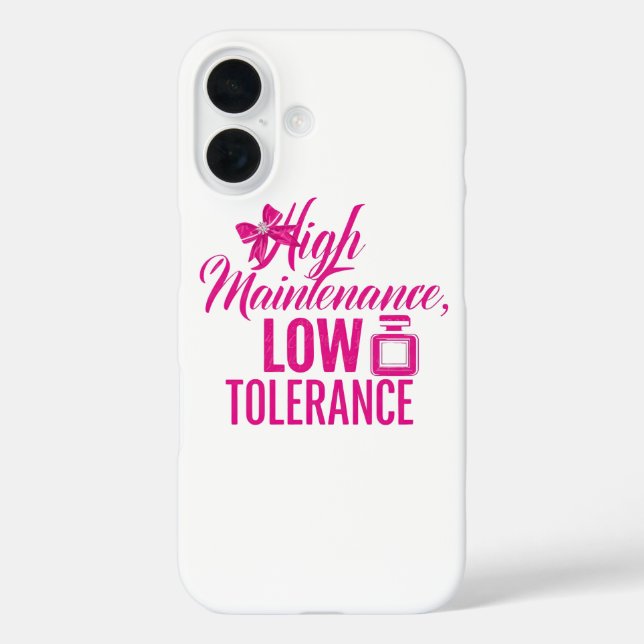 Funda iPhone 16 Cita divertida de actitud femenina rosa (Reverso )