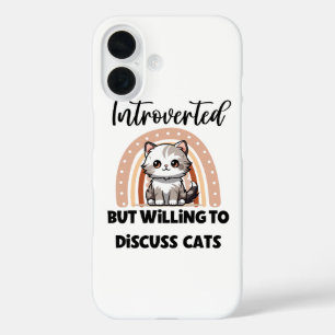 Funda iPhone 16 Cita divertida de amante de gatos introvertidos