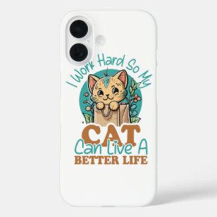 Funda iPhone 16 Cita divertida para amantes de gatos Gráfico de ga