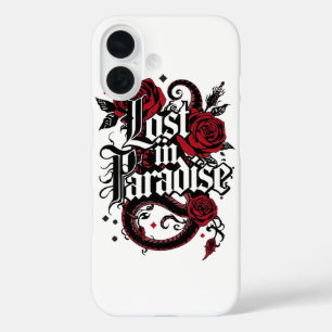Funda iPhone 16 Cita estilo tatuaje romántico oscuro
