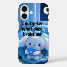 Funda iPhone 16 Cita motivacional azul estética linda
