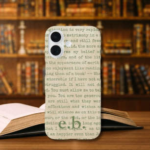 Funda iPhone 16 Citas de orgullo y prejuicio personalizadas