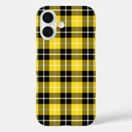 Funda iPhone 16 Clan Barclay Tartan amarillo y negro