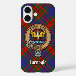 Funda iPhone 16 Clan Carnegie Escudo sobre Tartán