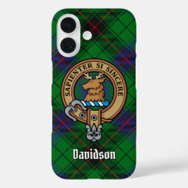 Funda iPhone 16 Clan Davidson Escudo sobre Tartán
