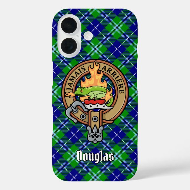 Funda iPhone 16 Clan Douglas Escudo por Tartán (Reverso )
