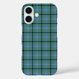 Funda iPhone 16 Clan Douglas Tartán Placa azul claro y verde