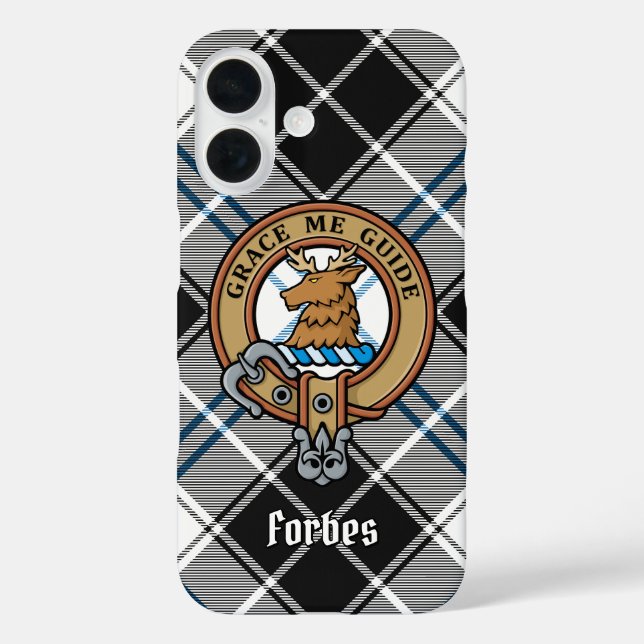 Funda iPhone 16 Clan Forbes Escudo por Vestir Tartán (Reverso )
