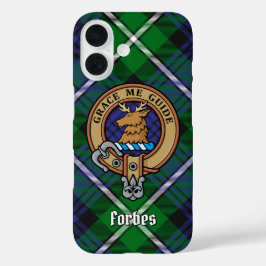 Funda iPhone 16 Clan Forbes Escudo sobre Tartán