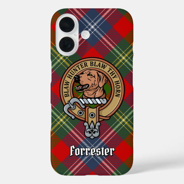 Funda iPhone 16 Clan Forrester Escudo sobre Tartán (Reverso )