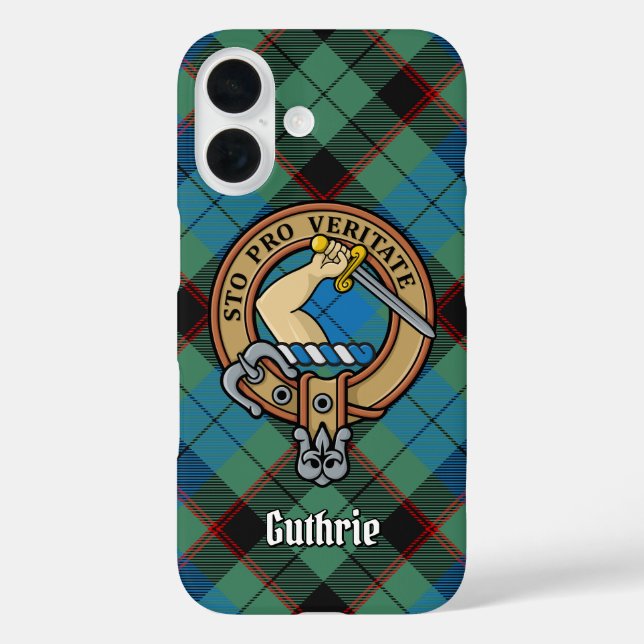 Funda iPhone 16 Clan Guthrie Escudo por Tartán (Reverso )