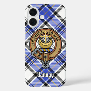 Funda iPhone 16 Clan Hannay Escudo sobre Tartán