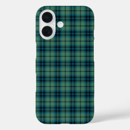 Funda iPhone 16 Clan Keith Tartan ligero verde y azul