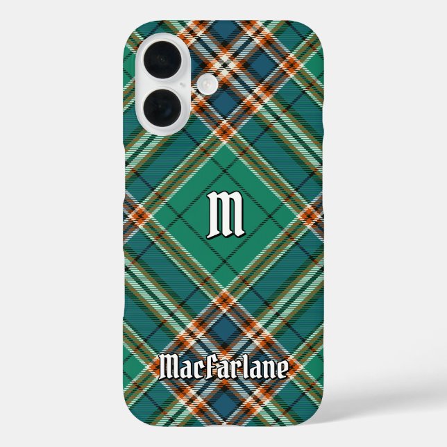 Funda iPhone 16 Clan MacFarlane Ancient Hunting Tartán (Reverso )