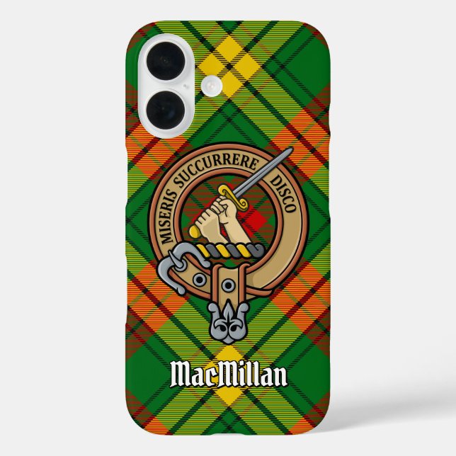 Funda iPhone 16 Clan MacMillan Escudo sobre Tartán (Reverso )