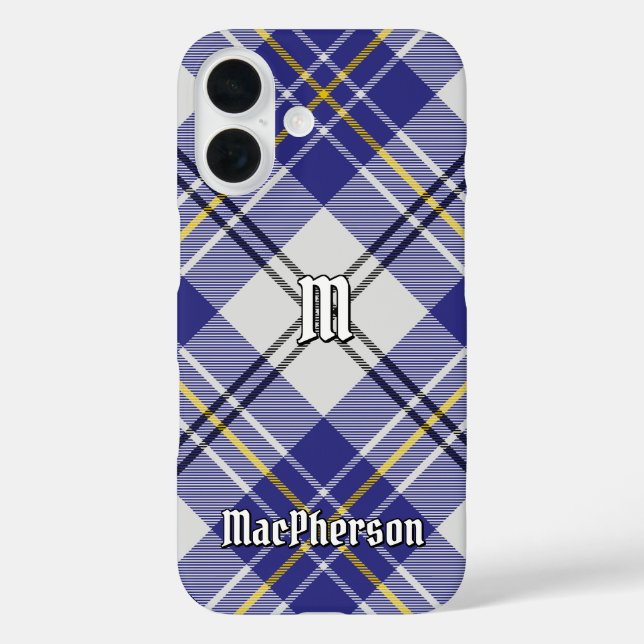 Funda iPhone 16 Clan MacPherson Blue Dress Tartán (Reverso )