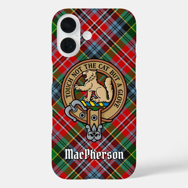 Funda iPhone 16 Clan MacPherson Escudo sobre estuche para iPhone T (Reverso )