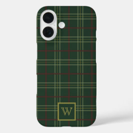 Funda iPhone 16 Clásico Dark Green Plaid