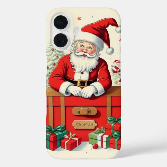 Funda iPhone 16 Clásico de Santa Claus (Reverso )