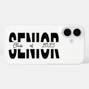 Funda iPhone 16 Clásico negro personalizado para Senior