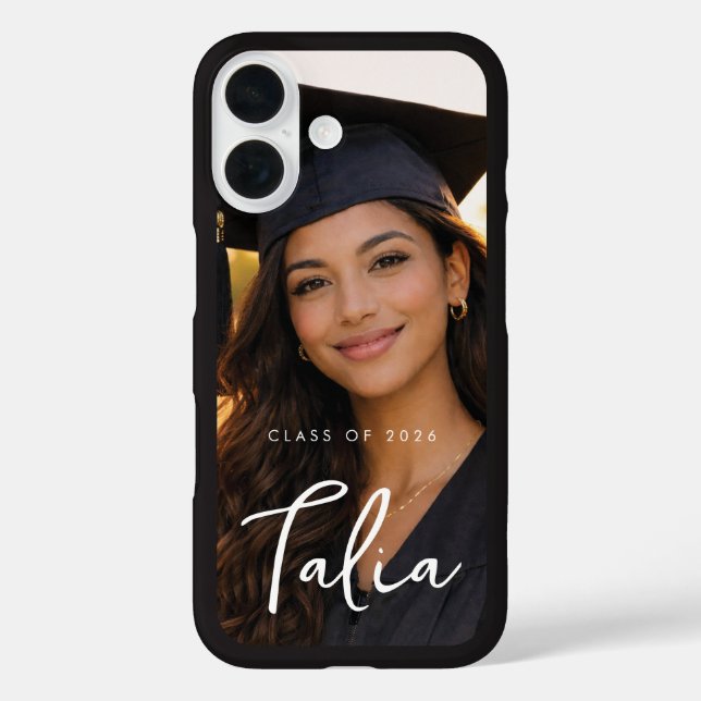Funda iPhone 16 CLASS OF 2026  |  BLACK EDGE phone case with name (Reverso )