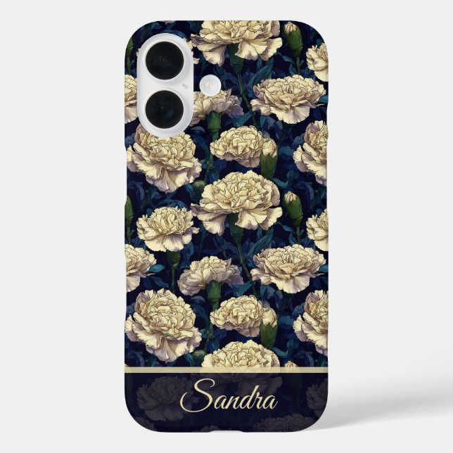 Funda iPhone 16 Classic Mothers Day Gift Carnation Custom (Reverso )