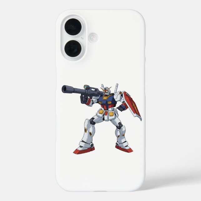 Funda iPhone 16 Classic Retro RX-78-2 Gundam Mecha Anime Illustrat (Reverso )
