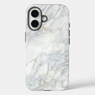 Funda iPhone 16 Classic White Marble & Gold Veins Case   iPhone 16