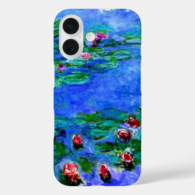 Funda iPhone 16 Claude Monet - Lilies de agua (rojo) (Reverso )