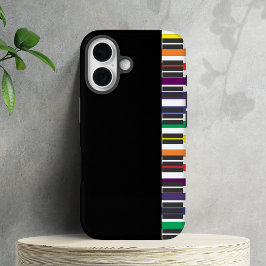 Funda iPhone 16 Claves de piano arco iris