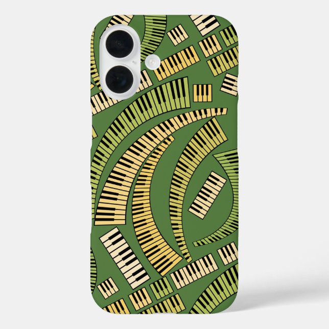 Funda iPhone 16 Claves de piano curvas (Reverso )