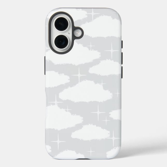 Funda iPhone 16 Cloud all-over-print with Sparkle Glitter (Reverso )