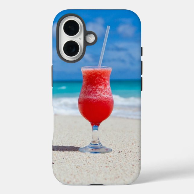 Funda iPhone 16 Cóctel junto al mar (Reverso )