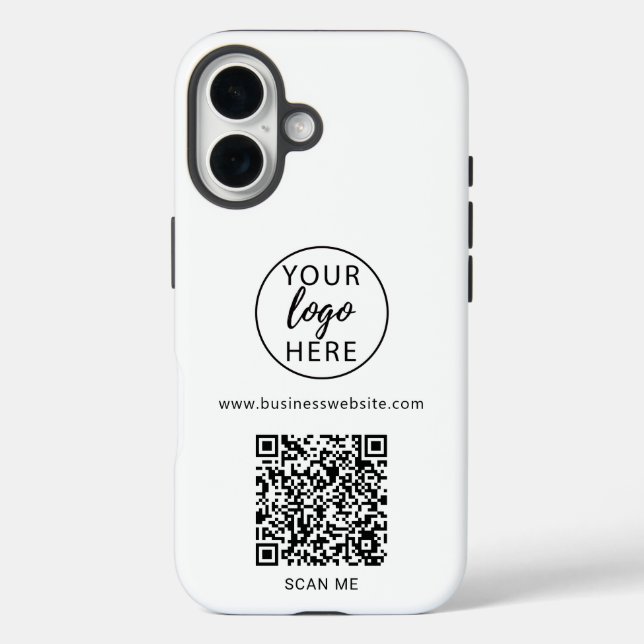 Funda iPhone 16 Código QR de logotipo profesional (Reverso )